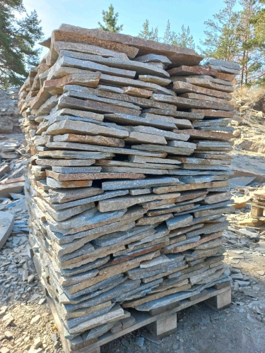 Плитняк златолит серебристый для цоколя, отмостки купить в Копейске