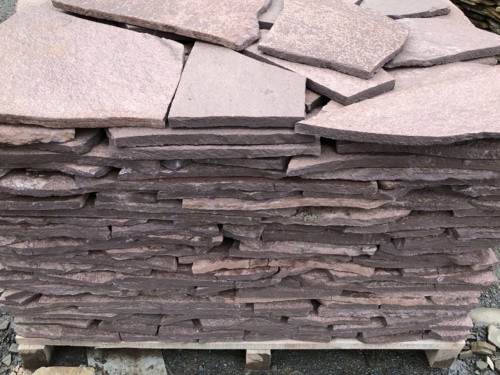 Плитняк лемезит бордовый для облицовки цоколя 20-25 мм  купить в Копейске