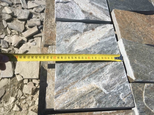 Плитка пилёная златолит Уральский для цоколя, отмостки купить в Копейске