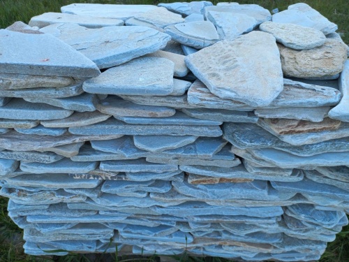 Плитняк златолит зелёный галтованный для цоколя купить в Копейске