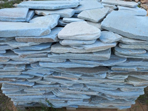 Плитняк златолит зелёный галтованный для цоколя купить в Копейске